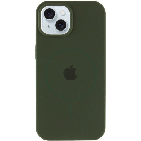Чохол Silicone Case Full Protective (AA) with MagSafe для Apple iPhone 15 (6.1") Зелений / Cyprus Green