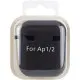 Силіконовий футляр з мікрофіброю для навушників Airpods 1/2 Чорний / Black