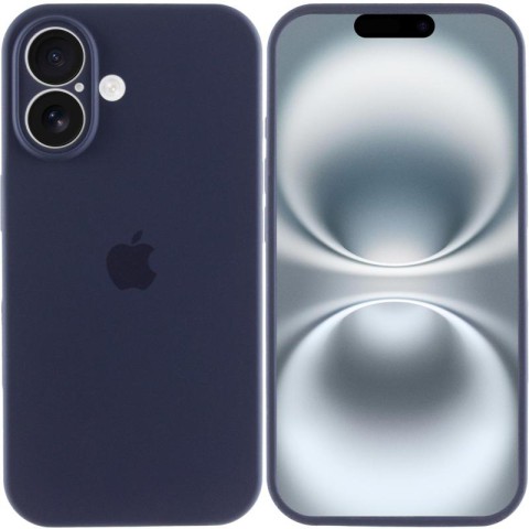 Чохол Silicone Case Full Camera Protective (AA) для Apple iPhone 16 (6.1") Темно-синій / Midnight blue
