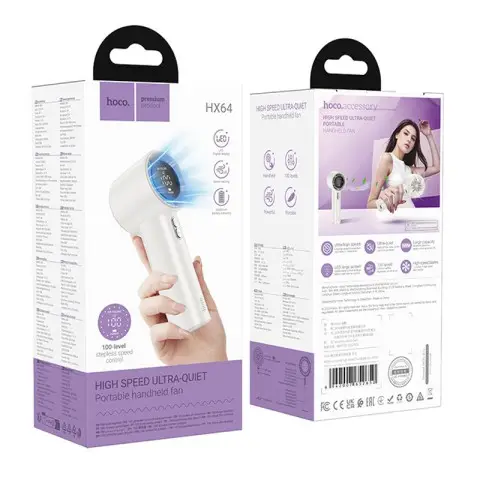 Портативный вентилятор Hoco HX64 Hurricane high speed handheld fan 3600 mAh