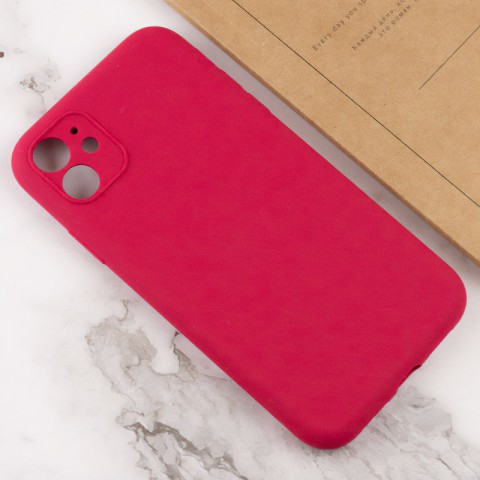 Чохол Silicone Case Full Camera Protective (AA) NO LOGO для Apple iPhone 12 (6.1") Червоний / Rose Red