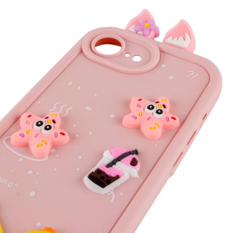 Чохол TPU Toys Case with Ears для Apple iPhone 16e / 17e (6.1") Light Pink