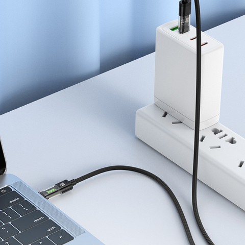 Дата кабель Hoco U116 Transparent Discovery Edition 60W Type-C to Type-C (1.2m) Black