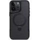 TPU+PC чохол Metal Buttons with MagSafe Carbon Ring для Apple iPhone 15 Pro (6.1") Чорний