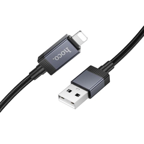 Дата кабель Hoco X118 Generous with display USB to Lightning 2.4A (1m) Black