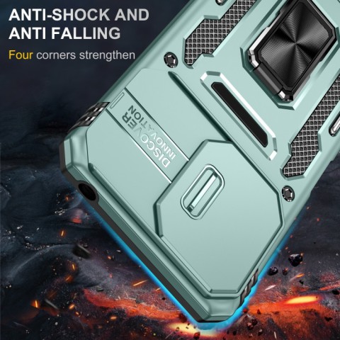 Ударостійкий чохол Camshield Army Ring для Xiaomi Redmi 13C / Poco C65 Зелений / Light Green