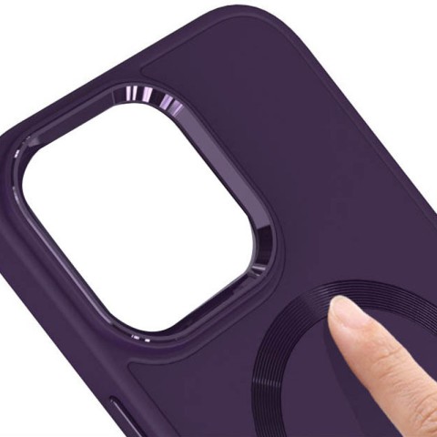 TPU чохол Bonbon Metal Style with MagSafe для Apple iPhone 14 (6.1") Фіолетовий / Dark Purple