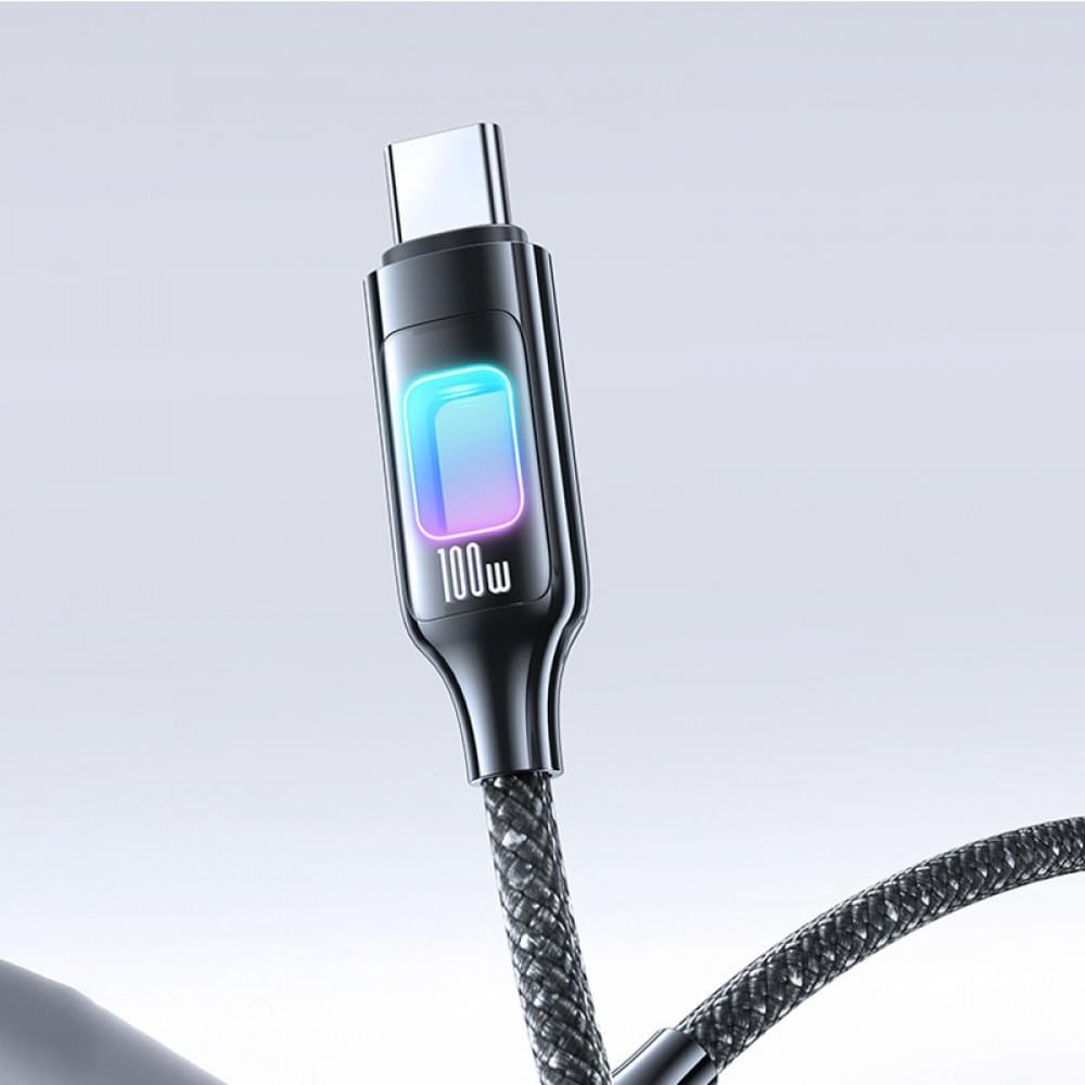 Дата кабель Usams US-SJ750 With Colorful Light TC Ser. Type-C to Type-C 100W (1.2m)