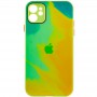 Чохол TPU+Glass Impasto abstract для Apple iPhone 12 (6.1") Yellow green