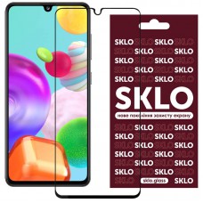 Захисне скло SKLO 3D (full glue) для Samsung Galaxy A41 Чорний