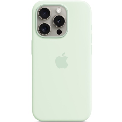 Чохол Silicone case (AAA) with Magsafe and Animation для Apple iPhone 15 Pro Max (6.7") М'ятний / Soft Mint