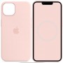 Чохол Silicone case (AAA) full with Magsafe and Animation для Apple iPhone 14 (6.1") Рожевий / Chalk Pink