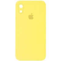 Чохол Silicone Case Square Full Camera Protective (AA) для Apple iPhone XR (6.1") Жовтий / Yellow