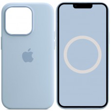 Чохол Silicone case (AAA) full with Magsafe and Animation для Apple iPhone 14 Pro Max (6.7") Блакитний / Sky