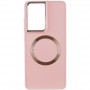 TPU чохол Bonbon Metal Style with MagSafe для Samsung Galaxy S23 Ultra Рожевий / Light Pink