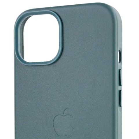 Шкіряний чохол Leather Case (AA Plus) with MagSafe для Apple iPhone 14 (6.1") Pine green