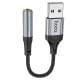 Перехідник Hoco LS36 Fresh USB to 3,5 AUX Black