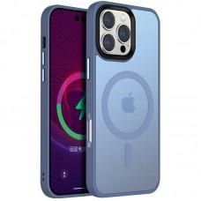 TPU+PC чохол Metal Buttons with MagSafe Colorful для Apple iPhone 16 Pro (6.3") Блакитний