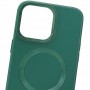 Шкіряний чохол Bonbon Leather Metal Style with MagSafe для Apple iPhone 15 Pro Max (6.7") Зелений / Pine green