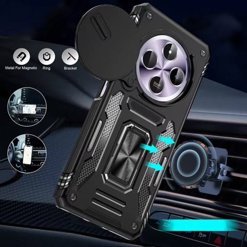 Ударостійкий чохол Camshield Army Ring для Xiaomi Redmi 14C / A4 / Poco C75 Чорний / Black