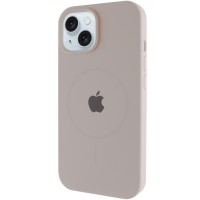 Чохол Silicone Case Full Protective (AA) with MagSafe для Apple iPhone 15 Plus (6.7") Сірий / Light Grey
