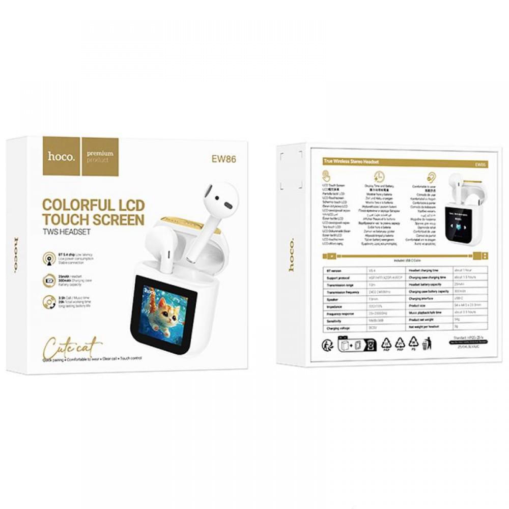 Бездротові TWS навушники Hoco EW86 Cat White