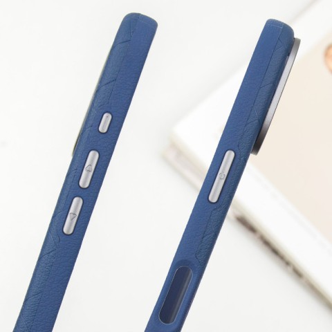 Шкіряний чохол Carved with MagSafe для Apple iPhone 16 (6.1") Blue