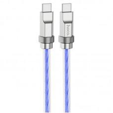 Дата кабель Hoco U113 Solid 100W Type-C to Type-C (1m) Blue