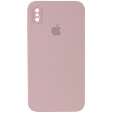 Чохол Silicone Case Square Full Camera Protective (AA) для Apple iPhone XS Max (6.5") Рожевий / Pink Sand