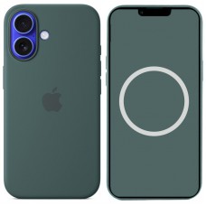 Чохол Silicone case (AAA) full with Magsafe and Animation для Apple iPhone 16 Plus (6.7") Lake Green