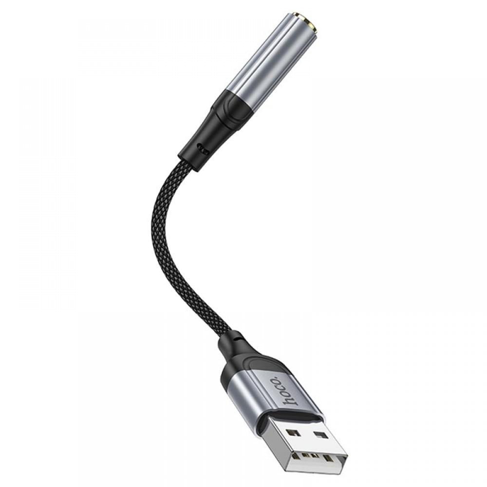 Перехідник Hoco LS36 Fresh USB to 3,5 AUX Black