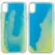 Неоновий чохол Neon Sand glow in the dark для Apple iPhone XS Max (6.5") Блакитний