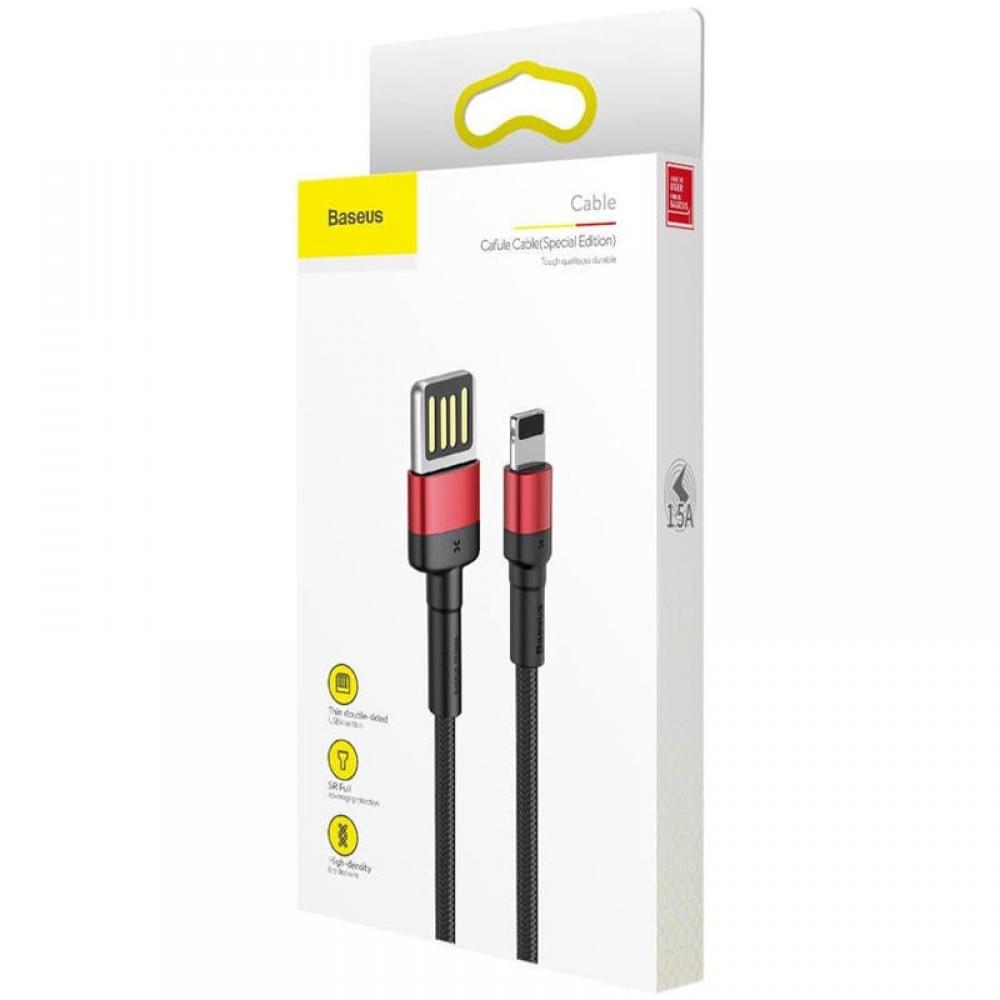 Дата кабель Baseus Cafule Lightning Cable Special Edition 2.4A (1m) (CALKLF-G) Чорний / Червоний