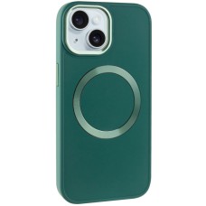 TPU чохол Bonbon Metal Style with MagSafe для Apple iPhone 14 (6.1") Зелений / Pine green