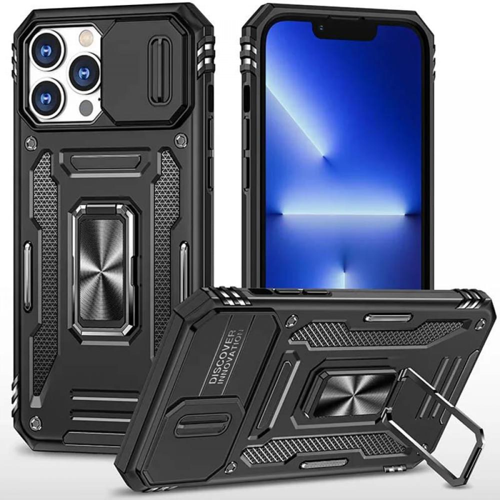 Ударостійкий чохол Camshield Army Ring для Apple iPhone 14 Pro (6.1") Чорний / Black