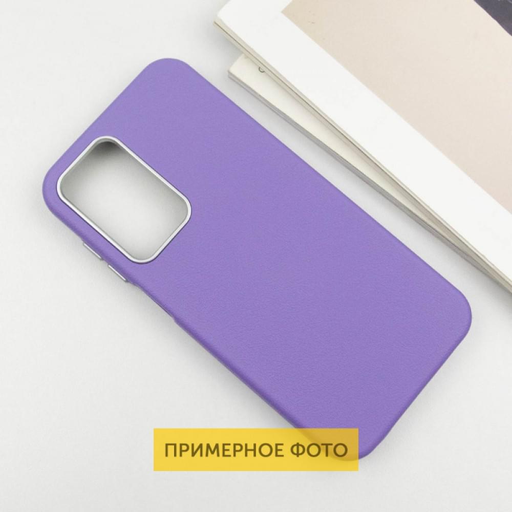 Шкіряний чохол Leather Case Metal Buttons для Samsung Galaxy S25 Ultra Light Purple