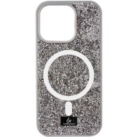 TPU чохол Bling World Rock Diamond with MagSafe для Apple iPhone 16 (6.1") Grey