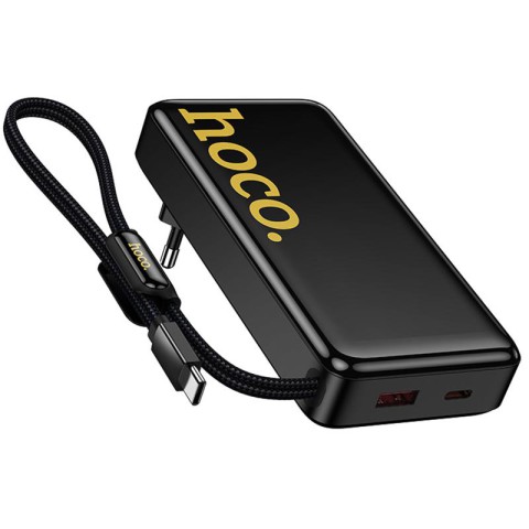 Портативний ЗП Power Bank Hoco Q45 Worrier 22.5W+PD20W with cable 10000 mAh Black