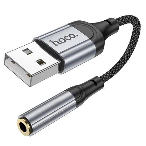 Перехідник Hoco LS36 Fresh USB to 3,5 AUX Black