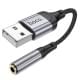 Перехідник Hoco LS36 Fresh USB to 3,5 AUX Black
