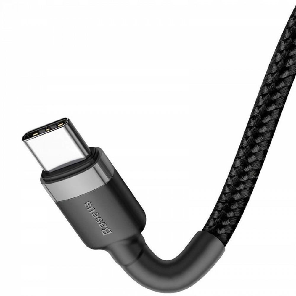 Дата кабель Baseus Cafule Type-C to Type-C Cable PD 2.0 60W (1m) (CATKLF-G) Чорний / Сірий