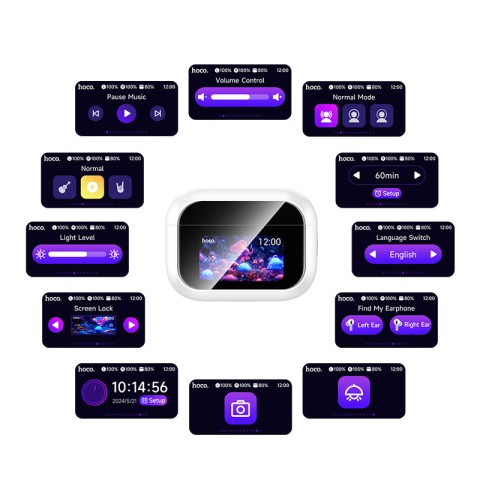 Бездротові TWS навушники Hoco EW79 Bright with Touch Screen ANC White