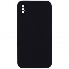 Silicone Case Square Full Camera Protective (AA) NOLOGO для Apple iPhone X / XS (5.8") Чорний / Black