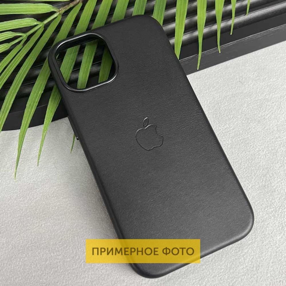 Шкіряний чохол Leather Case (AAA) with MagSafe and Animation для Apple iPhone 16 (6.1") Black