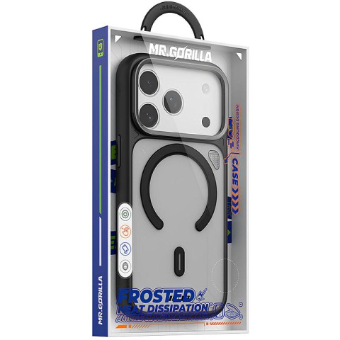 TPU+PC чохол Blueo Frosted Heat Dissipation Stand with MagSafe для Apple iPhone 17 Pro (6.3") Чорний