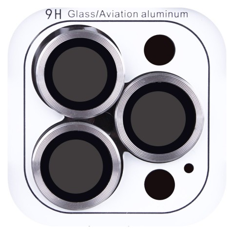 Захисне скло Metal Classic на камеру (у упак.) для Apple iPhone 16 Pro (6.3") / 16 Pro Max (6.9") Сірий / Titanium Gray