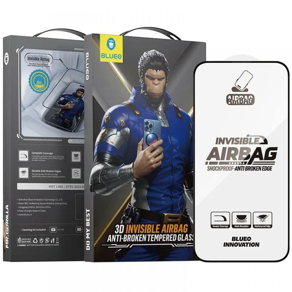 Захисне 3D скло Blueo Invisible Airbag Anti-broken для Apple iPhone 14 Pro / 15 / 16 (6.1") Чорний