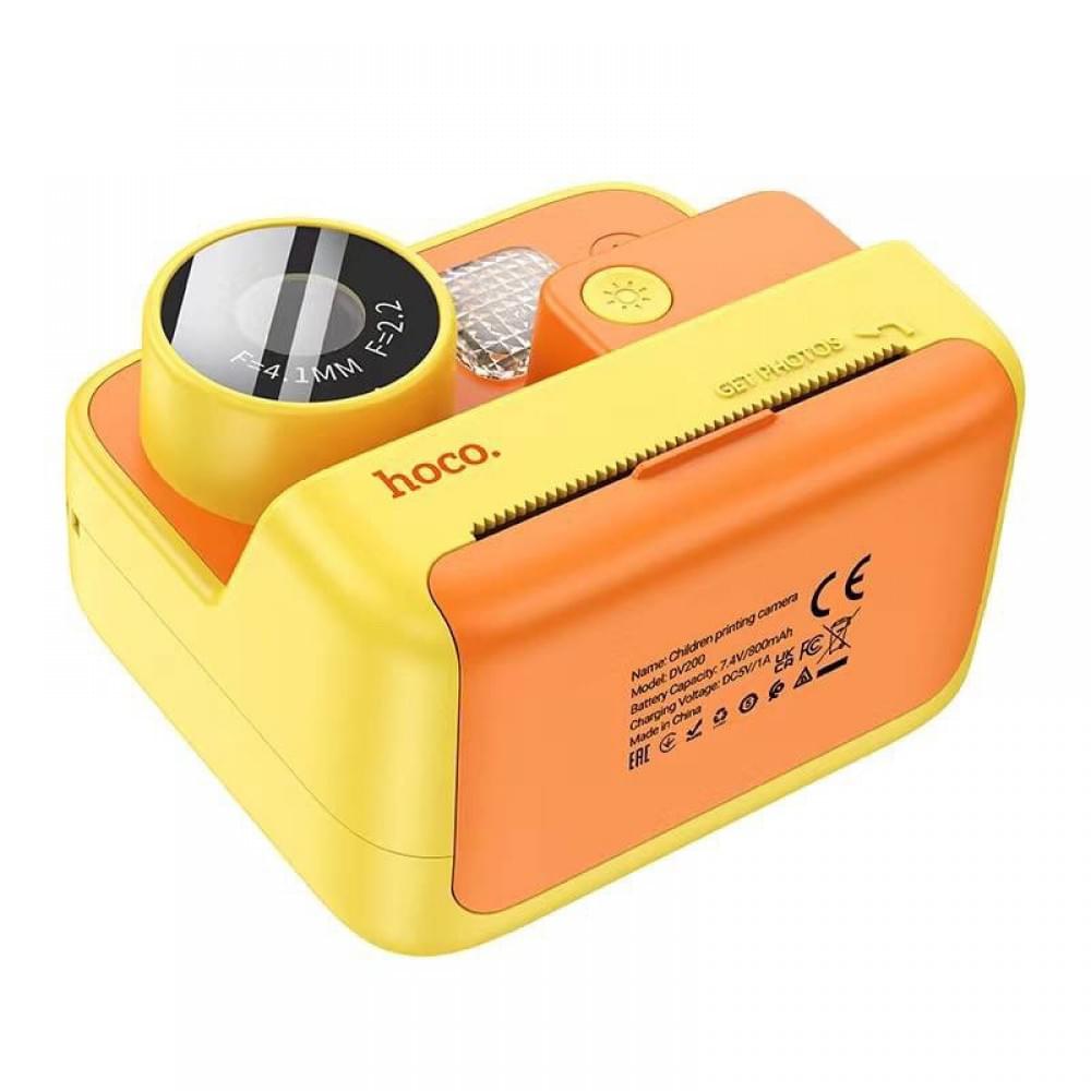Дитяча фотокамера з моментальним друком Hoco DV200 Dual lens Yellow