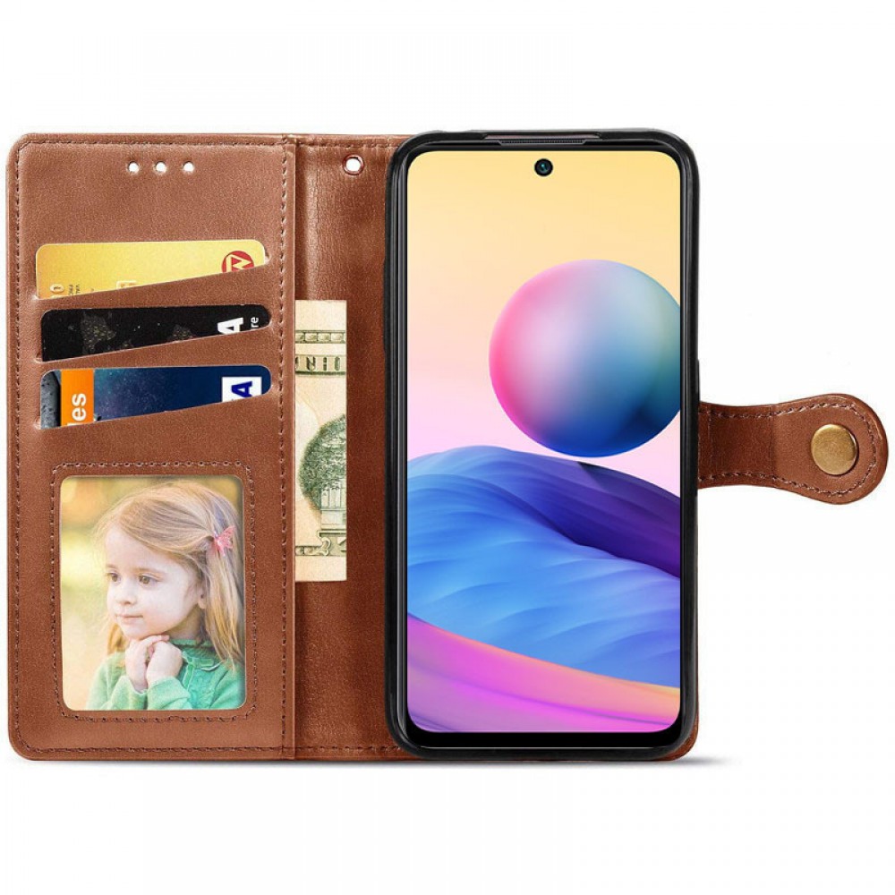 Шкіряний чохол-книжка GETMAN Gallant (PU) для Xiaomi Poco X6 / Note 13 Pro 5G Коричневий