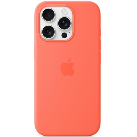 Чохол Silicone case (AAA) with Magsafe and Animation (button) для Apple iPhone 16 Pro (6.3") Tangerine